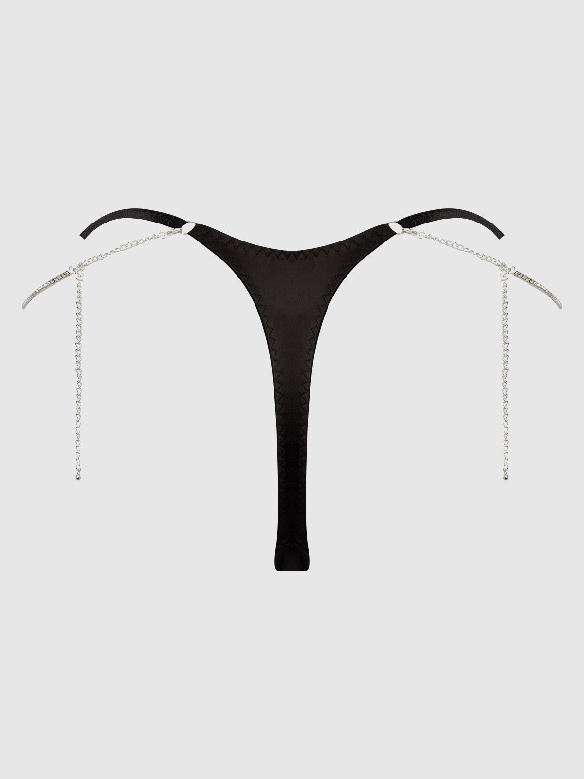 Krystal Rhinestone & Slider Thong Black