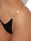 Krystal Clear Side Slider Thong Black