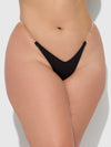 Krystal Clear Side Slider Thong Black
