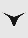 Krystal Clear Side Slider Thong Black