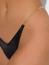 Krystal Clear Side Slider Thong Black