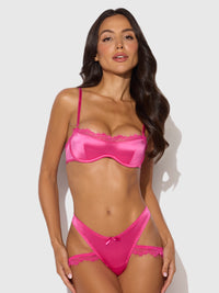 Issadora Oilslick & Lace Push Up & Strappy Back Tanga