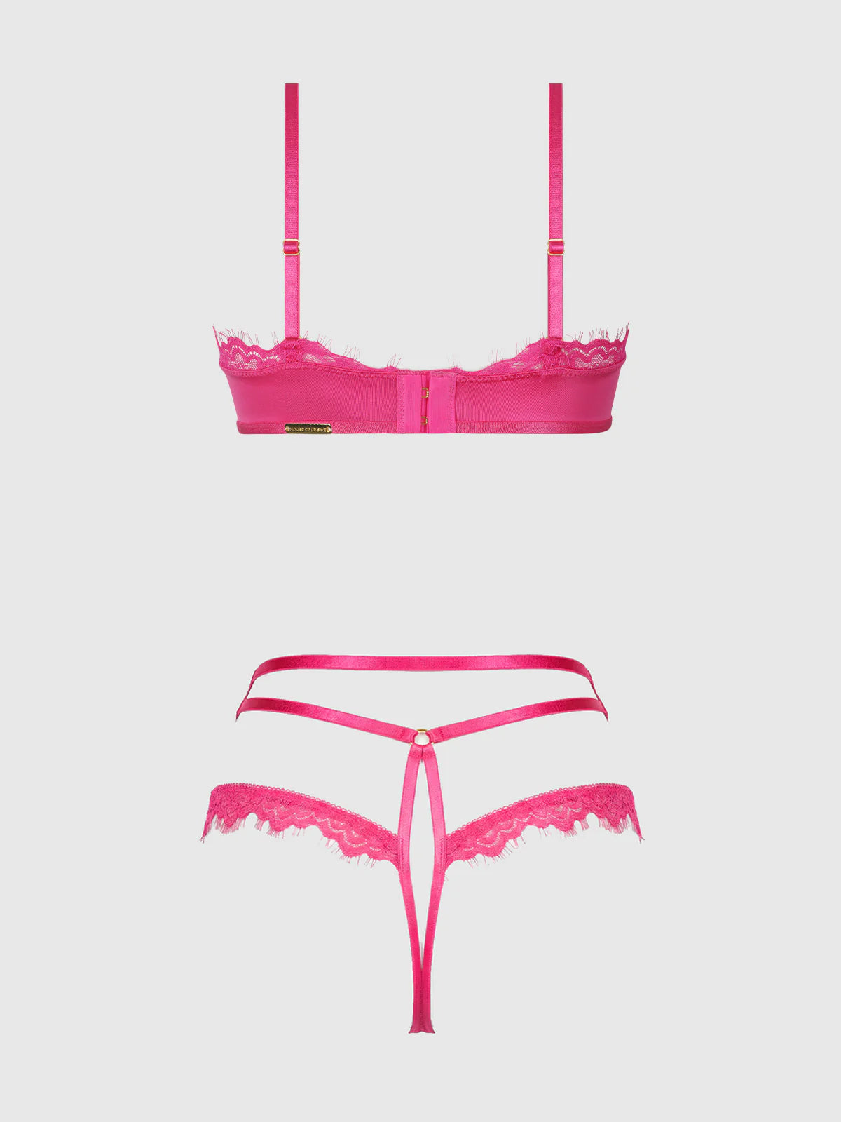 Issadora Oilslick & Lace Push Up & Strappy Back Tanga