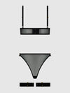 Eve Lace & Chain Crotchless Teddy with Thigh Garters