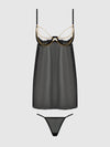 Eve Lace, Chain & Sheer Mesh Cup Babydoll Set