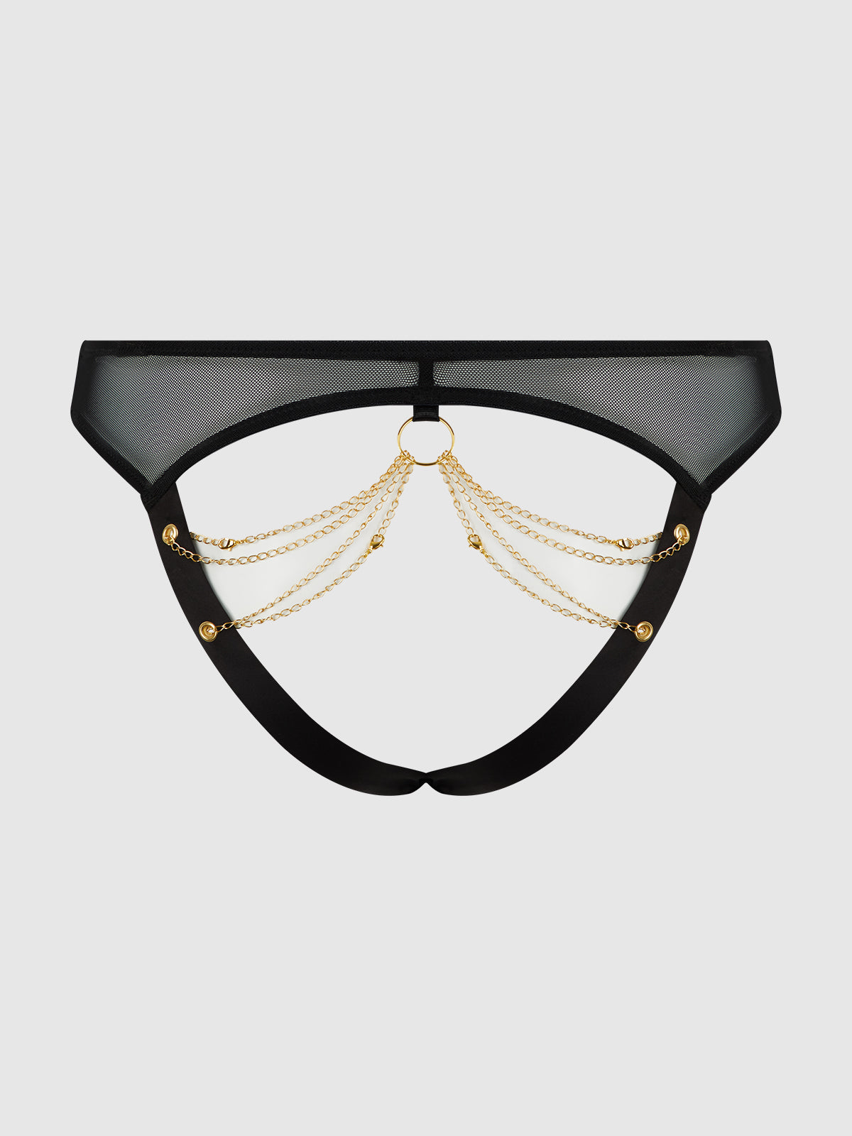 Eve Mesh & Chain Open Caged Back Hipster Panty