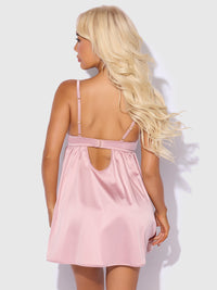 Brigeta Satin & Mesh Corsetted Babydoll Set