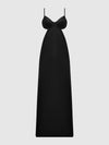 Brigeta Satin Mono Wire Long Gown Black