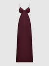 Brigeta Satin Mono Wire Long Gown Burgundy