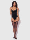 Juliet Satin Full Boning Scoop Neck Corset Black