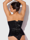 Juliet Satin Full Boning Scoop Neck Corset Black