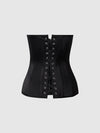 Juliet Satin Full Boning Scoop Neck Corset Black