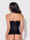 Juliet Satin Full Boning Scoop Neck Corset Black