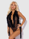 Marilyn Marabou & Mesh Plunge Teddy Black
