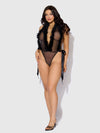 Marilyn Marabou & Mesh Plunge Teddy Black