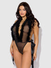 Marilyn Marabou & Mesh Plunge Teddy Black
