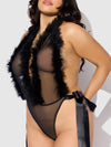 Marilyn Marabou & Mesh Plunge Teddy Black