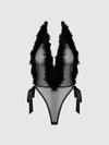 Marilyn Marabou & Mesh Plunge Teddy Black