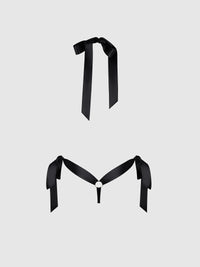 Marilyn Marabou & Mesh Plunge Teddy Black