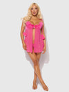 Marilyn Marabou & Mesh Babydoll & G-String Set Pink Dragon