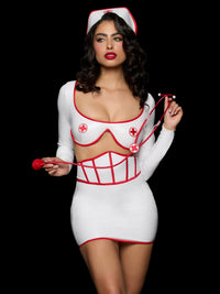 First Aid Bra Top & Open Back Skirt Set Costume