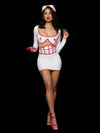 First Aid Bra Top & Open Back Skirt Set Costume