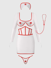 First Aid Bra Top & Open Back Skirt Set Costume