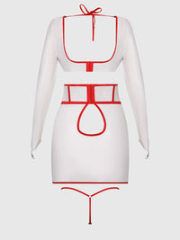 First Aid Bra Top & Open Back Skirt Set Costume