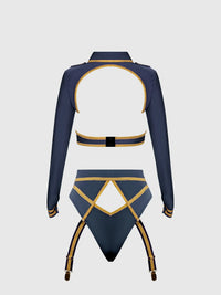 Flying High Pilot Bra Top, High Waist Panty & Hat Set Costume