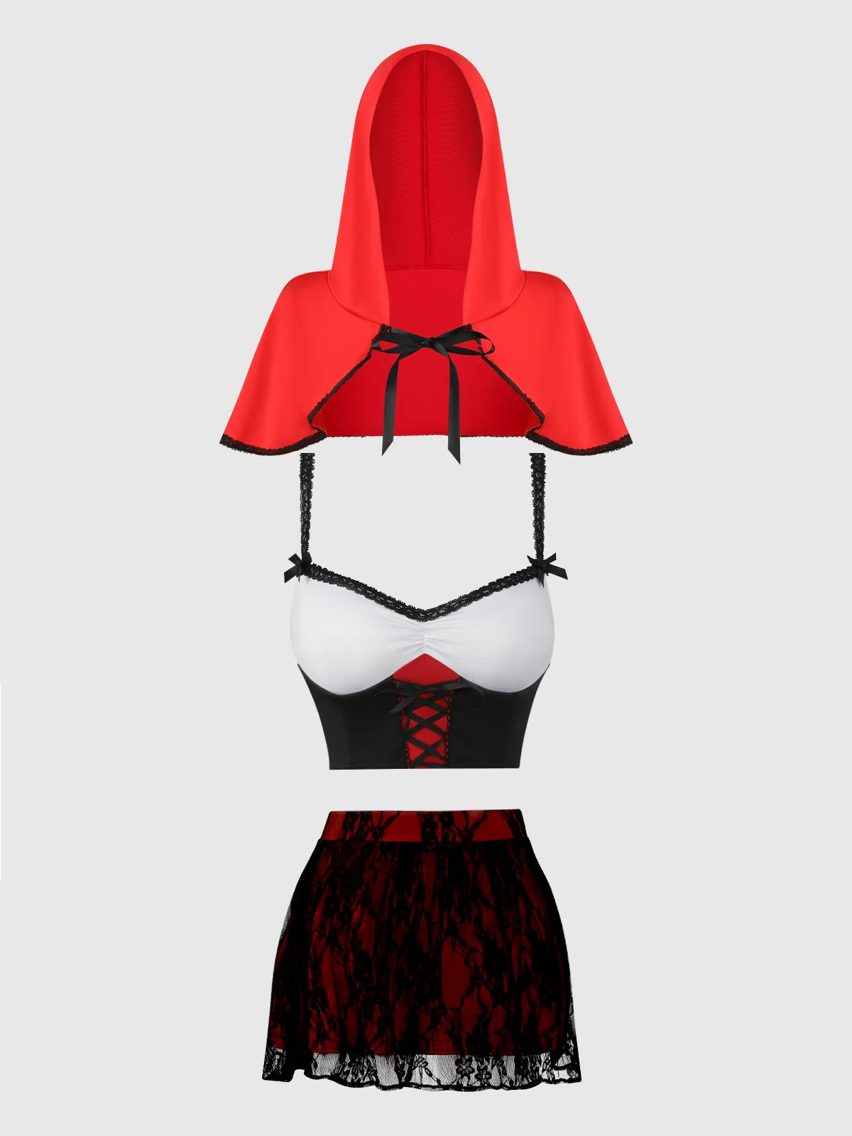 Lil Red Bustier, Skirt & Hood Set Costume