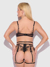 Delilah Embroidered Sheer Bra Set Black/Taupe
