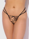 Delilah Embroidered Sheer Babydoll Set Black/Taupe
