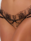 Delilah Embroidered Sheer Hipster Ouvert Panty Black/Taupe