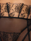 Delilah Embroidered Sheer Open Back Garter Skirt Black/Taupe