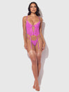 Reanna Lace & Chain Merrywidow Bustier Set Pink
