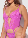 Reanna Lace & Chain Merrywidow Bustier Set Pink