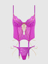 Reanna Lace & Chain Merrywidow Bustier Set Pink