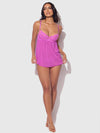 Reanna Lace & Chain Babydoll Set Pink