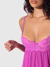 Reanna Lace & Chain Babydoll Set Pink