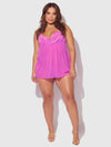 Reanna Lace & Chain Babydoll Set Pink