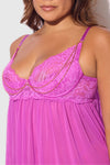 Reanna Lace & Chain Babydoll Set Pink