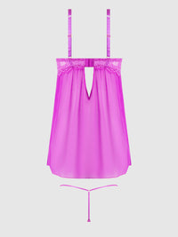 Reanna Lace & Chain Babydoll Set Pink