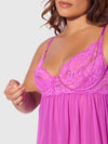 Reanna Lace & Chain Babydoll Set Pink