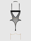 Evangeline Satin & Chain Halter Teddy Black