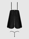 Yasmine Shine Mesh O-Ring Open Cup Babydoll Set Black