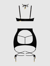 Iryna Silky Micro & Rope Open Back Chemise Set