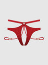 Iryna Silky Micro & Rope Crotchless & Hand Cuff Hipster Crimson Red
