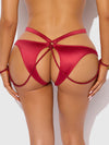 Iryna Silky Micro & Rope Crotchless & Hand Cuff Hipster Crimson Red