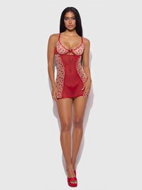 House of Desire Angelina Chemise Slip Kiss Embroidery