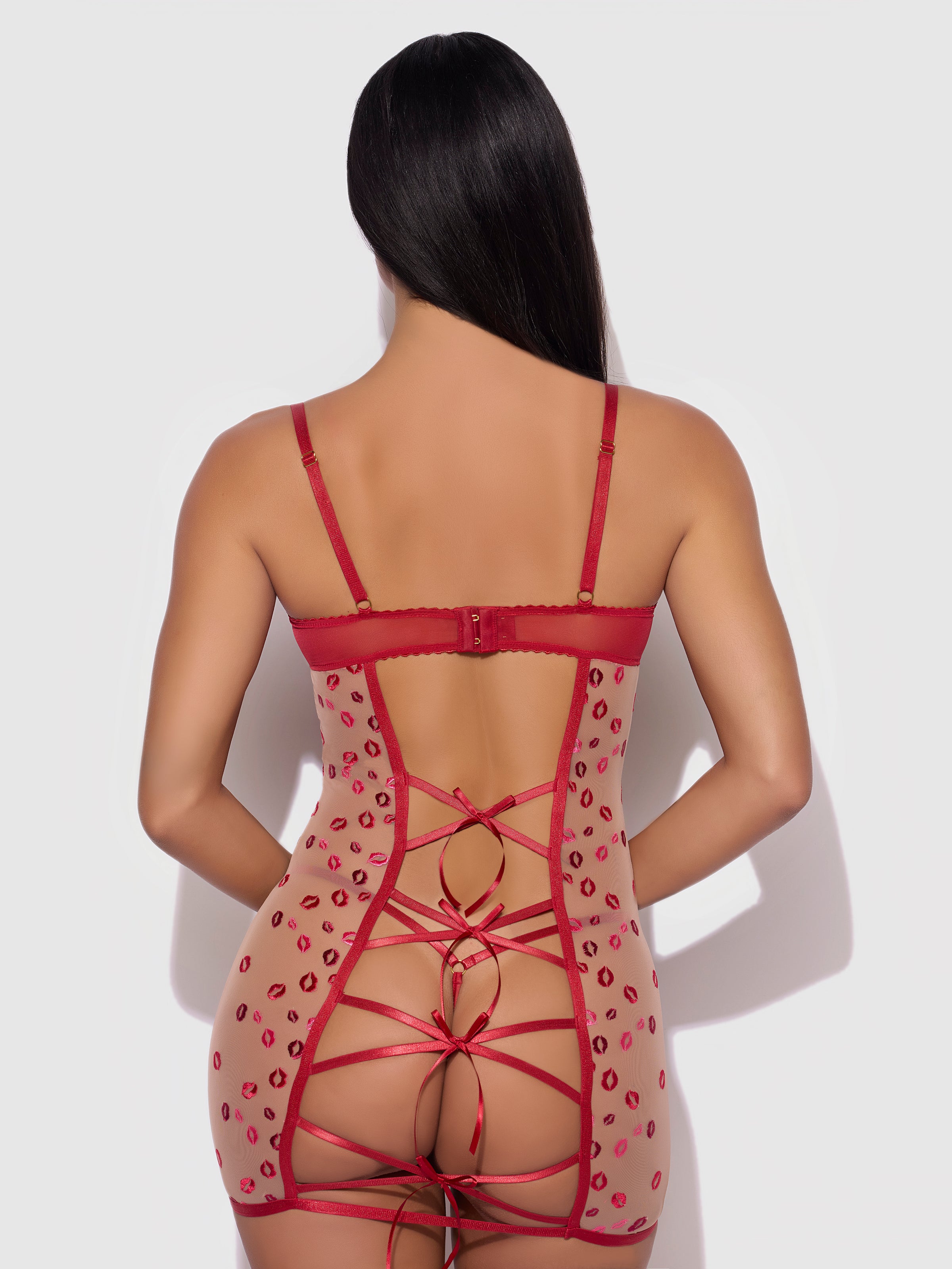 House of Desire Angelina Chemise Slip Kiss Embroidery